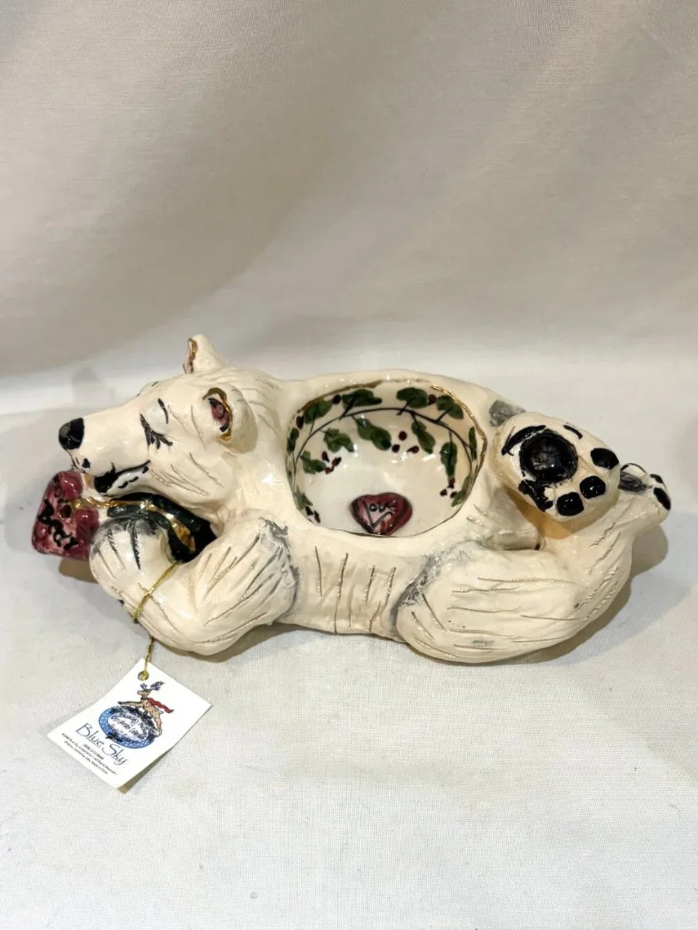 Blue Sky Polar Bear Votive Tealight Candle Holder Heather Goldminc LOVE Valentin